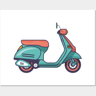 Vespa Scooter green matic Posters and Art